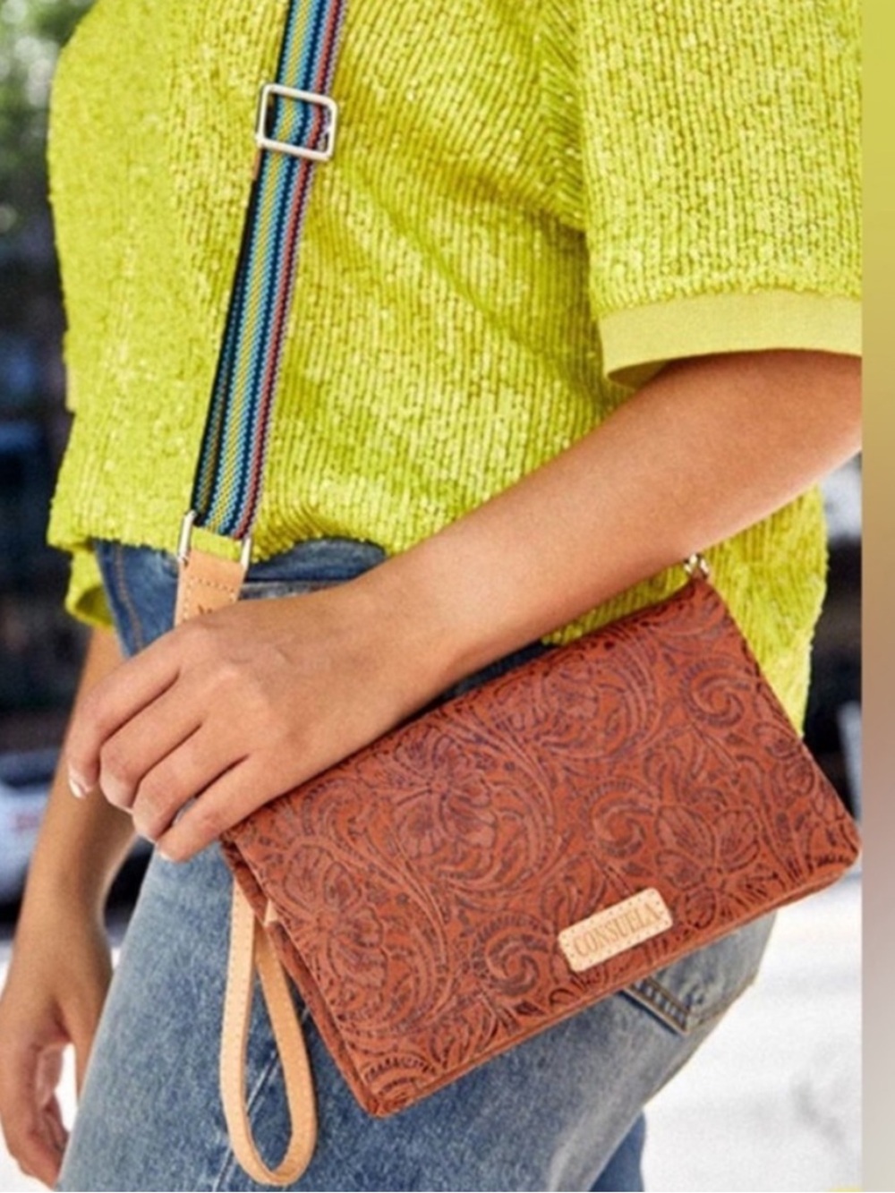 Consuela Sally Tooled Leather Uptown Crossbody